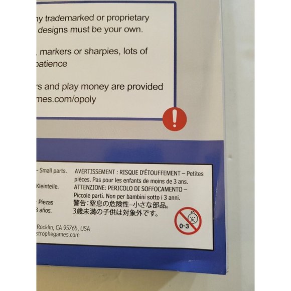 Blank Game Board Make Your Own Opoly Board Game Apostrophe Games New - Picture 5 of 5